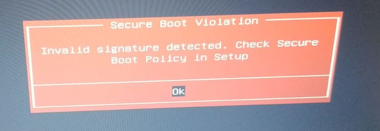secure boot violation secure boot violation